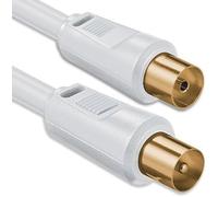 1aTTack Coaxial Connection Cable Antenna Cable Sat Cable F-Connector Coaxial Male to Coaxial Female Double-Shielded / Triple Shielded / Quadruple Shielded / 75 db / 85 db / 100 db / 110 db / 120 db / 125 db Koax weiss St-Ku gold 85db 1,5 Meter