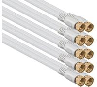 1aTTack Coaxial Connection Cable Antenna Cable Sat Cable F-Connector Coaxial Male to Coaxial Female Double-Shielded / Triple Shielded / Quadruple Shielded / 75 db / 85 db / 100 db / 110 db / 120 db / 125 db SAT weiß F-F gold 85db (5 Stück) 2,5 Meter