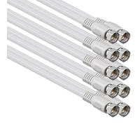 1aTTack Coaxial Connection Cable Antenna Cable Sat Cable F-Connector Coaxial Male to Coaxial Female Double-Shielded / Triple Shielded / Quadruple Shielded / 75 db / 85 db / 100 db / 110 db / 120 db / 125 db SAT weiß F-F 85db (5 Stück) 3,5 Meter