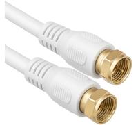 1aTTack Coaxial Connection Cable Antenna Cable Sat Cable F-Connector Coaxial Male to Coaxial Female Double-Shielded / Triple Shielded / Quadruple Shielded / 75 db / 85 db / 100 db / 110 db / 120 db / 125 db SAT weiß F-F gold 85db 3,5 Meter