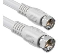1aTTack.de SAT antenna cable 5.0 meters 2x shielded F connector > F connector (fully shielded) SAT white F-F 85db