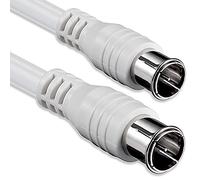 1aTTack.de F-Quick SAT connection cable 5.0 meters 2x shielded F-plug (Quick) > F-plug (Quick) (fully shielded) SAT white F-Quick-F-Quick 85db