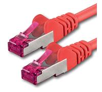 1aTTack.de 0.15 m, red, 1 piece, network cable CAT6a (10 Gb/s) S-FTP CAT 6a LAN cable, GHMT certified PIMF 500 MHz Cat5 Cat5e Cat6 Cat6a Cat7 for switch, router, modem, Internet
