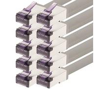 1aTTack.de - 0.15m - CAT6a Superflex Ethernet Gigabit LAN network cable RJ45 CAT6 A patch cable 10000 Mbit s SFTP PIMF 500 MHz compatible with CAT6 CAT5 - gray - 10 pieces