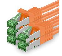 1aTTack.de 0.25 M Cat.7 Network Cable Pack of 5 Cat7 Patch Cable Lan Cable Ethernet RJ45 10 Gbit/s (All Internet Speeds) Orange 0.25 Meters