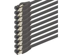 1aTTack.de 0.25 m Cat 8 network cable CAT8 cable black - pack of 10 Cat.8 Lan 2000 MHz 40 Gbit s 40GBase-T Poe+ patch cable Ethernet cable LSZH - 10 x 0.25 meter black