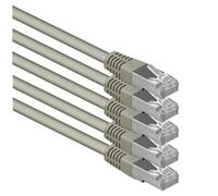 1aTTack.de 0.25 m gray - 5 pieces Cat.6 patch cable network cable CAT6 S-FTP Gigabit Lan PIMF CAT 6 copper CU halogen-free Internet DSL game console Smart TV