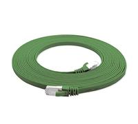 1aTTack.de 0.25 m - green - 1 piece Cat7 flat cable network cable Cat 7 raw cable Gigabit Lan (10Gbit/s) ribbon cable installation cable patch cable flat slim Rj 45 plug Cat6a
