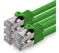 1aTTack.de 0.25 m - green - pack of 5 CAT.7 network cable patch cable SFTP PIMF LSZH Gigabit Lan cable 10Gb s cat7 raw cable with RJ45 connector Cat6a compatible with CAT5 CAT6 cat7 cat8