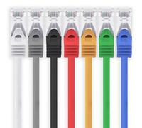 1aTTack.de 0.25m - 7 colors - 7 pieces CAT.7 network cable Sftp (raw cable) patch cable (SET) 10000Mbit/s - 500 MHz assembled with 2 RJ45 plugs Cat6a