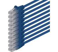 1aTTack.de 0.25m - blue - 10 pieces - (PACK) - CAT.6 CAT6 Ethernet LAN network cable 1000 Mbit/s patch cable