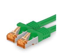 1aTTack.de 0.25m - Cat.7 network cable green - 1 piece Gigabit Ethernet LAN cable 10000 Mbit s patch cable Cat7 cable S FTP PIMF shielding LSZH Cat.7 raw cable Rj45 plug Cat 6a - 1 x 0.25 meter