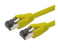 1aTTack.de 0.25m Cat 8 network cable CAT8 cable yellow - 1 piece Cat.8 Lan 2000 MHz 40 Gbit s 40GBase-T Poe+ patch cable Ethernet cable LSZH - 1 x 0.25 meter yellow