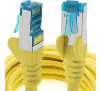 1aTTack.de 0.25m - CAT6a - network cable yellow - 1 piece CAT 6 A patch cable 10000 Mbit s SFTP PIMF 500 MHz compatible with CAT5 CAT6 CAT7 DSL Internet Switch Router