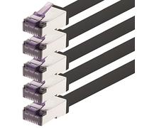 1aTTack.de - 0.25m - CAT6a Superflex Ethernet Gigabit LAN network cable RJ45 CAT6 A patch cable 10000 Mbit s SFTP PIMF 500 MHz compatible with CAT6 CAT5 - black - 5 pieces