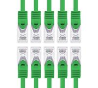 1aTTack.de 0.25m - green - 10 pieces Cat7 network cable SFTP patch cable Lankabel raw cable 10GB/s - 500 MHz assembled with 2 RJ45 plugs Cat 6a
