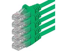 1aTTack.de 0.25m - green - 5 pieces - (PACK) - CAT.6 CAT6 Ethernet LAN network cable 1000 Mbit/s patch cable