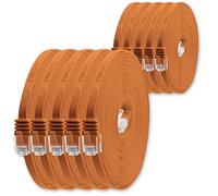 1aTTack.de 0.25m Orange 10 Pack Cat.6 Flat Network Cable, Up to 1000 Mbit/s, Compatible with Cat5, Cat5e, Cat.7, RJ45 Connectors, Ideal for Home/Office Networks, Computers, TVs, Printers