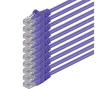 1aTTack.de 0.25m - purple - 10 pieces - (PACK) - CAT.6 CAT6 Ethernet LAN network cable 1000 Mbit/s patch cable