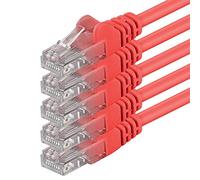 1aTTack.de 0.25m - red - 5 pieces - (PACK) - CAT.6 CAT6 Ethernet LAN network cable 1000 Mbit/s patch cable