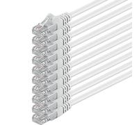1aTTack.de 0.25m - white - 10 pieces - (PACK) - CAT.6 CAT6 Ethernet LAN network cable 1000 Mbit/s patch cable