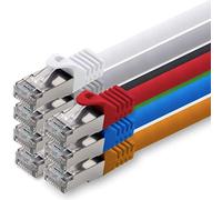 1aTTack.de 0.5 m - 7 colors - 7 pieces CAT.7 network cable patch cable SFTP PIMF LSZH Gigabit Lan cable 10Gb s cat7 raw cable with RJ45 connector Cat6a compatible with CAT5 CAT6 cat7 cat8