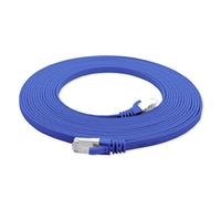 1aTTack.de 0.5 m - blue - 1 piece Cat7 flat cable network cable Cat 7 raw cable Gigabit Lan (10Gbit/s) ribbon cable installation cable patch cable flat slim Rj 45 plug Cat6a
