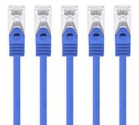 1aTTack.de 0.5 m - blue - 5 pieces Cat7 network cable SFTP patch cable Lanka cable raw cable 10 GB/s - 500 MHz assembled with 2 RJ45 plugs Cat 6a