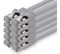 1aTTack.de 0.5 m - gray - pack of 10 CAT.7 network cable patch cable SFTP PIMF LSZH Gigabit Lan cable 10Gb s cat7 raw cable with RJ45 connector Cat6a compatible with CAT5 CAT6 cat7 cat8