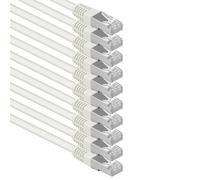 1aTTack.de 0.5 m white - pack of 10 Cat.6 patch cable network cable CAT6 S-FTP Gigabit Lan PIMF CAT 6 copper CU halogen-free Internet DSL game console Smart TV