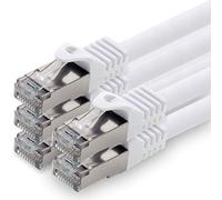 1aTTack.de 0.5 m - white - pack of 5 CAT.7 network cable patch cable SFTP PIMF LSZH Gigabit Lan cable 10Gb s cat7 raw cable with RJ45 connector Cat6a compatible with CAT5 CAT6 cat7 cat8