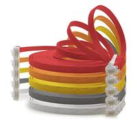 1aTTack.de 0.5m - 5 Colors - Cat.6 Flat Network Cable Ultra Flat Cat6 Patch Cable 1000 Mbit/s Gigabit LAN (RJ45) Slim Micro