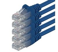 1aTTack.de 0.5m - blue - 5 pieces - (PACK) - CAT.6 CAT6 Ethernet LAN network cable 1000 Mbit/s patch cable