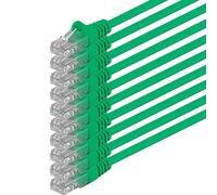 1aTTack.de 0.5m CAT.6 CAT6 Ethernet LAN Cable 1000 Mbit/s, 10x - green | Cat 6 internet patch cable, LAN network cable, for switch, router, modem and patch panel