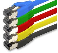 1aTTack.de 0.5m Cat 8 network cable CAT8 cable colors set - 5 pieces Cat.8 Lan 2000 MHz 40 Gbit s 40GBase-T Poe+ patch cable Ethernet cable LSZH - 5 x 0.5 meters