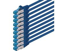 1aTTack.de 0.5m - CAT6a - network cable blue - pack of 10 CAT 6 A patch cable 10000 Mbit s SFTP PIMF 500 MHz compatible with CAT5 CAT6 CAT7 DSL Internet Switch Router