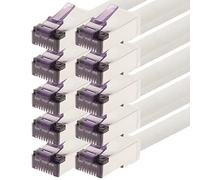 1aTTack.de - 0.5m - CAT6a Superflex Ethernet Gigabit LAN network cable RJ45 CAT6 A patch cable 10000 Mbit s SFTP PIMF 500 MHz compatible with CAT6 CAT5 - white - 10 pieces