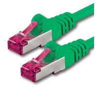 1aTTack.de 0.5m - green - 1 piece - network cable CAT6a (10Gb/s) S-FTP CAT 6a Lankacable - GHMT certified PIMF 500 MHz Cat5 Cat5e Cat6 Cat6a Cat7 for switch, router, modem, Internet