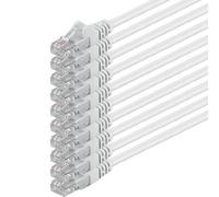 1aTTack.de 0.5m - white - 10 pieces - (PACK) - CAT.6 CAT6 Ethernet LAN network cable 1000 Mbit/s patch cable