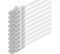 1aTTack.de 0.5m - white - 10 pieces - (PACK) - CAT.6 CAT6 Ethernet LAN network cable 1000 Mbit/s patch cable