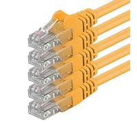 1aTTack.de 0.5m - yellow - 5 pieces - (PACK) - CAT.6 CAT6 Ethernet LAN network cable 1000 Mbit/s patch cable