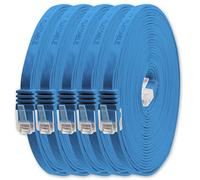 1aTTack.de 1.5m Blue Flat Cat.6 Ethernet Cable (Pack of 5) - Compatible with Routers, Modems, Computers & More