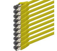1aTTack.de 1.5m Cat 8 network cable CAT8 cable yellow - pack of 10 Cat.8 Lan 2000 MHz 40 Gbit s 40GBase-T Poe+ patch cable Ethernet cable LSZH - 10 x 1.5 meters yellow