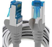 1aTTack.de 1.5m - CAT6a - network cable gray - 1 piece CAT 6 A patch cable 10000 Mbit s SFTP PIMF 500 MHz compatible with CAT5 CAT6 CAT7 DSL Internet Switch Router