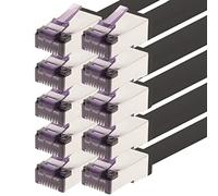 1aTTack.de - 1.5m - CAT6a Superflex Ethernet Gigabit LAN network cable RJ45 CAT6 A patch cable 10000 Mbit s SFTP PIMF 500 MHz compatible with CAT6 CAT5 - black - 10 pieces