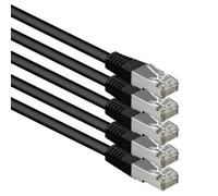 1aTTack.de 1 m black - 5 pieces Cat.6 patch cable network cable CAT6 S-FTP Gigabit Lan PIMF CAT 6 copper CU halogen-free Internet DSL game console Smart TV