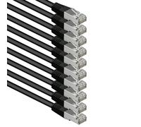 1aTTack.de 1 m black - pack of 10 Cat.6 patch cable network cable CAT6 S-FTP Gigabit Lan PIMF CAT 6 copper CU halogen-free Internet DSL game console Smart TV