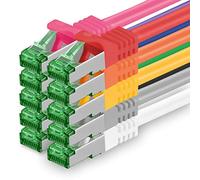 1aTTack.de 1 M Cat.7 Network Cable Pack of 10 Cat7 Patch Cable Lan Cable Ethernet RJ45 10 Gbit/s (All Internet Speeds) 10 Colors 1 Meter