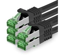 1aTTack.de 1 M Cat.7 Network Cable Pack of 5 Cat7 Patch Cable Lan Cable Ethernet RJ45 10 Gbit/s (All Internet Speeds) Black 1 Meter