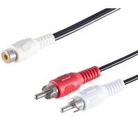 1aTTack.de 1 x 0.2 m RCA Y-Adapter RCA Coupling to 2 RCA Male Stereo Audio Cable Moulded Connectors Nickel-Plated Contacts for HiFi TV Amplifier